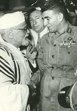 President Mohammed Naguib with Grand Rabbi Haim Nahoum in 1953